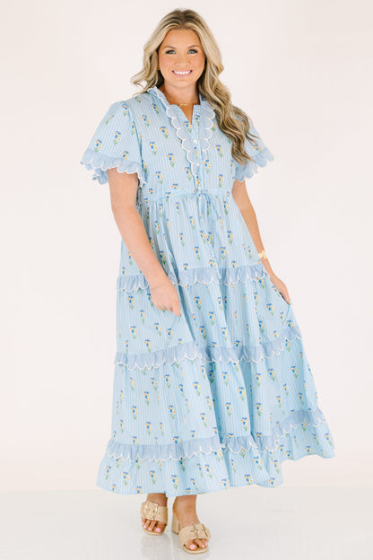 Vestido Caught You Smiling, Azul