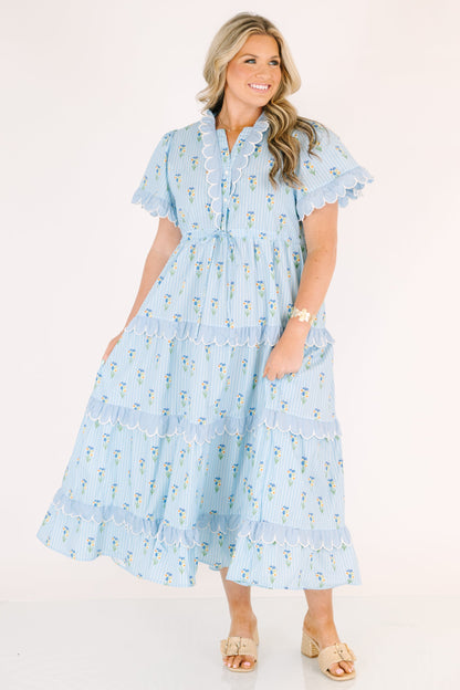Vestido Caught You Smiling, Azul