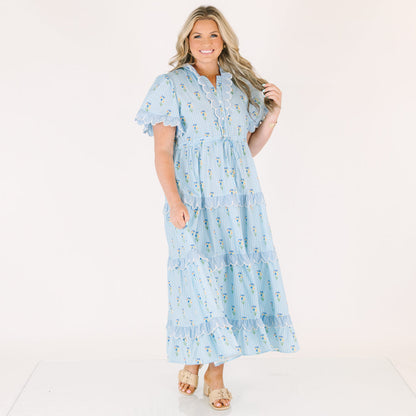 Vestido Caught You Smiling, Azul