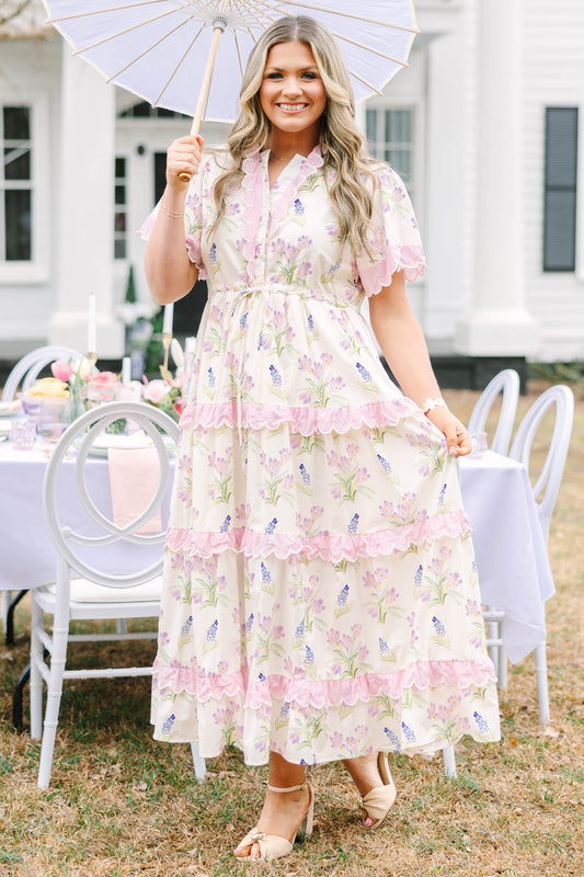 Vestido Caught You Smiling, Crema