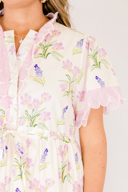 Vestido Caught You Smiling, Crema