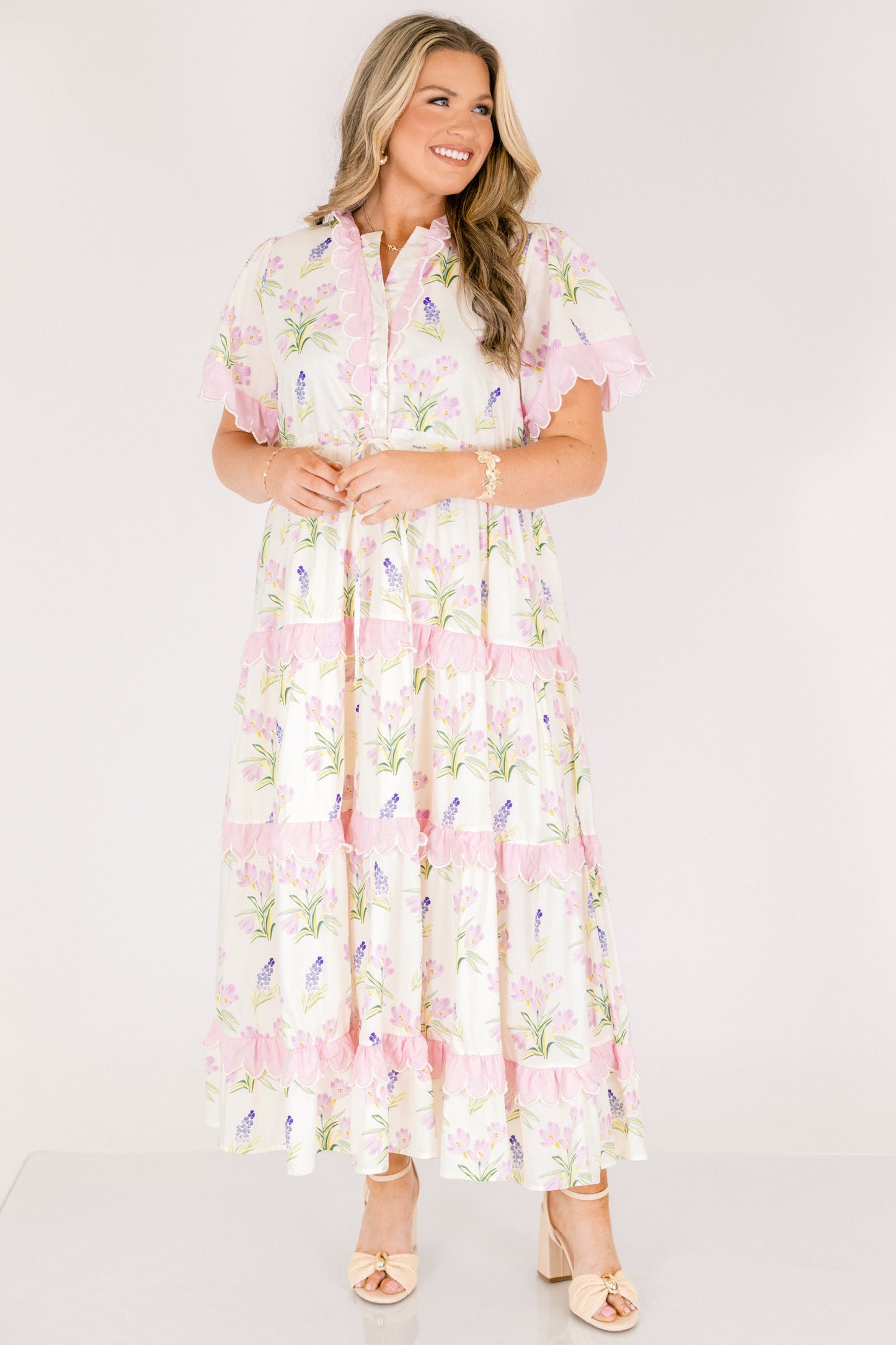 Vestido Caught You Smiling, Crema