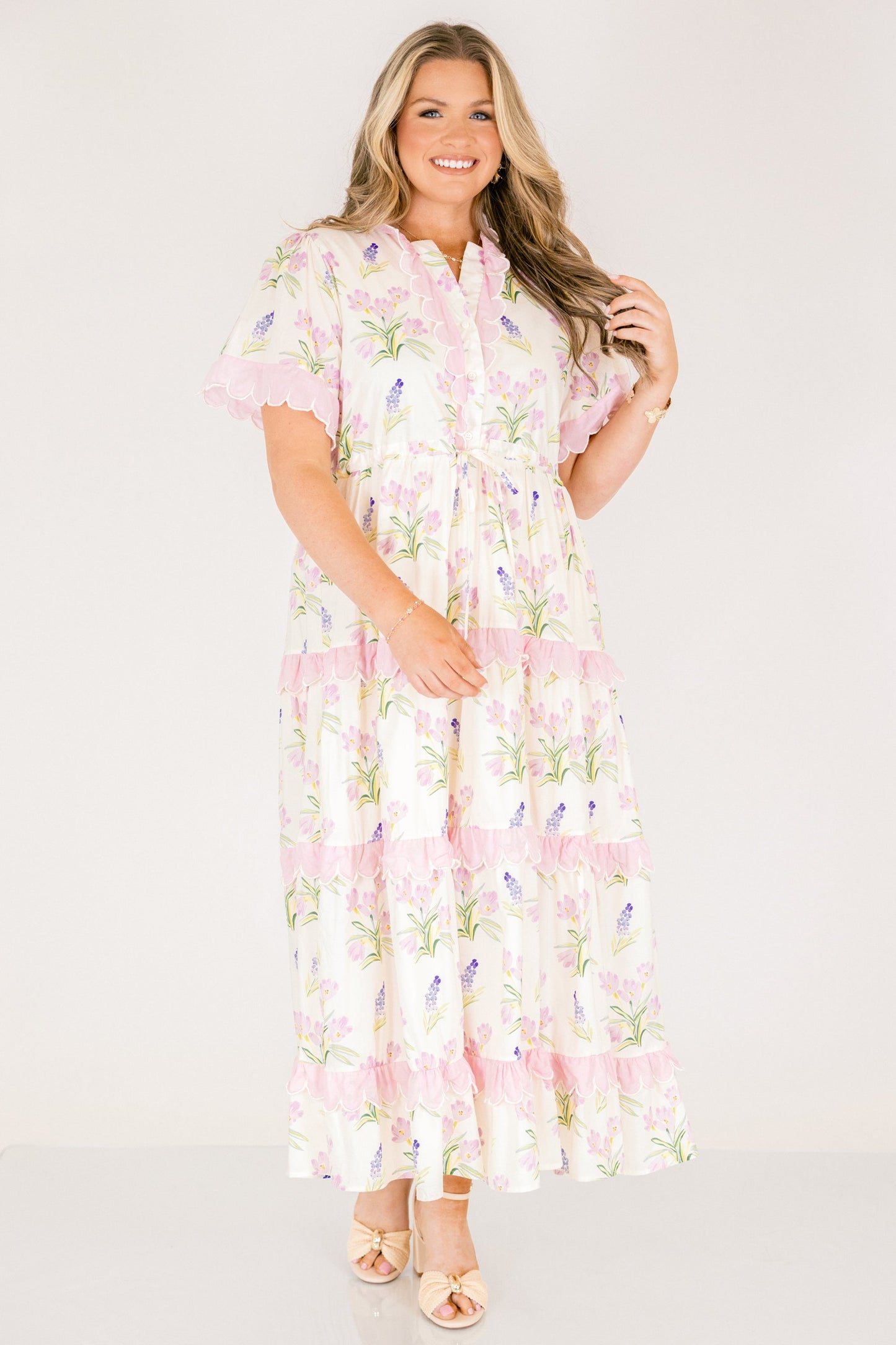 Vestido Caught You Smiling, Crema