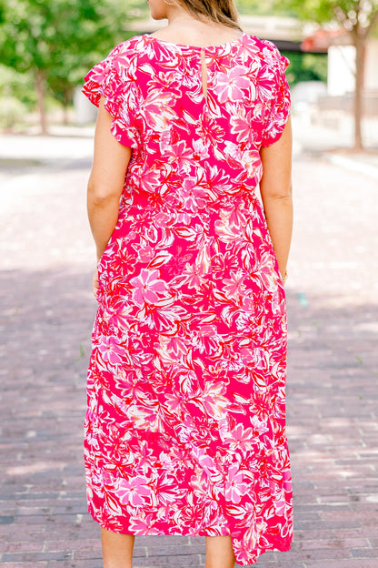 Vestido Midi Daring Hearts, Rosa