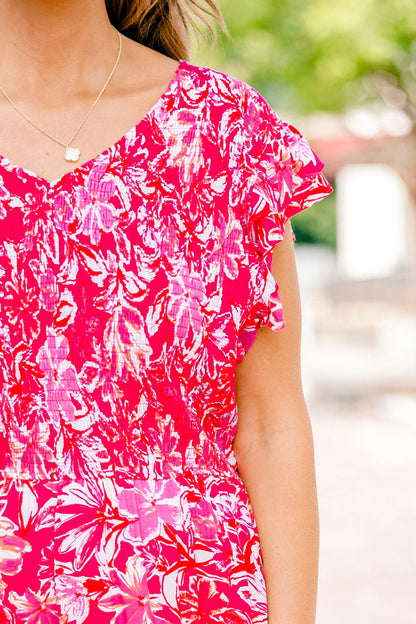 Vestido Midi Daring Hearts, Rosa