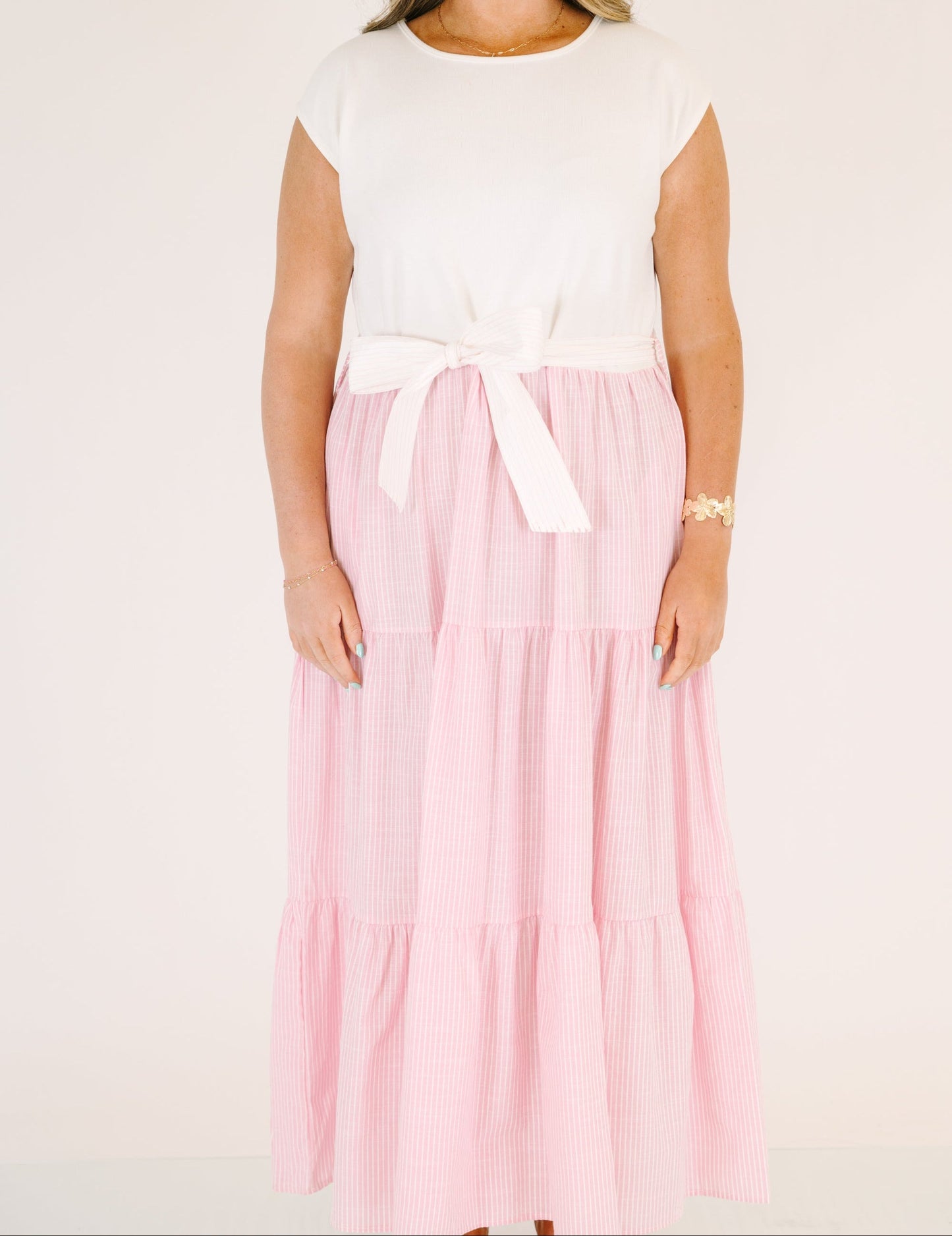 Vestido Haciéndolo a Mi Manera, Rayas Rosadas
