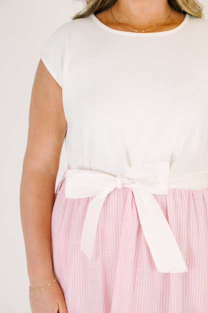 Vestido Haciéndolo a Mi Manera, Rayas Rosadas