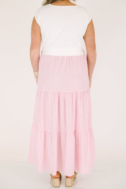 Vestido Haciéndolo a Mi Manera, Rayas Rosadas
