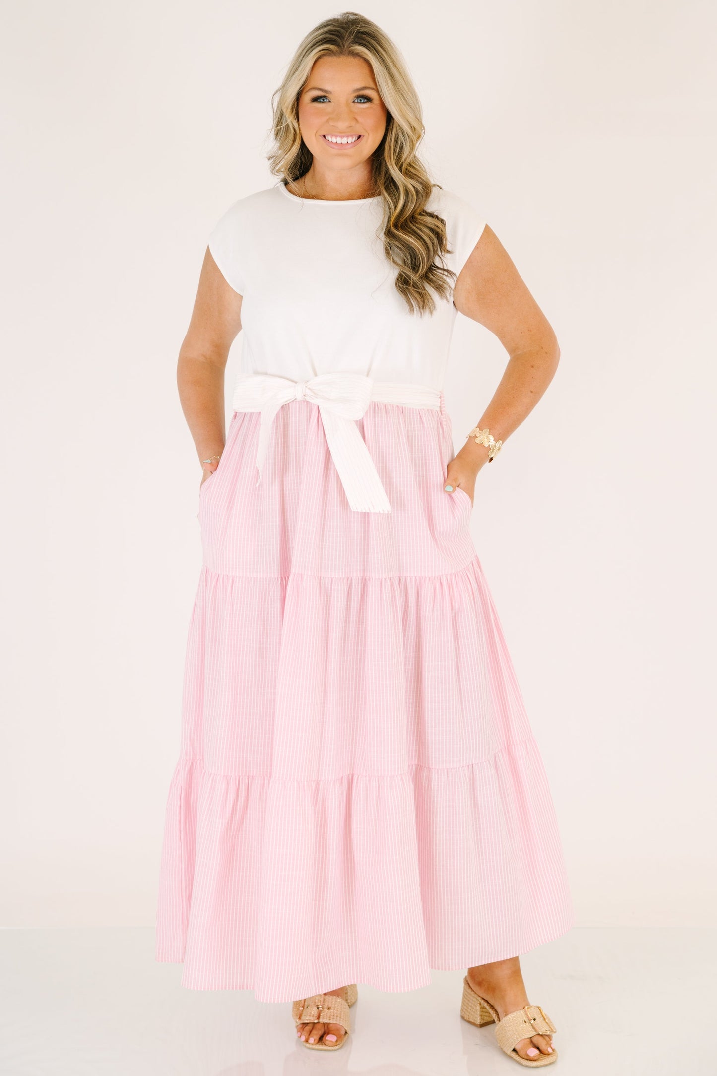 Vestido Haciéndolo a Mi Manera, Rayas Rosadas