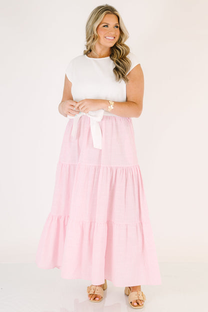 Vestido Haciéndolo a Mi Manera, Rayas Rosadas
