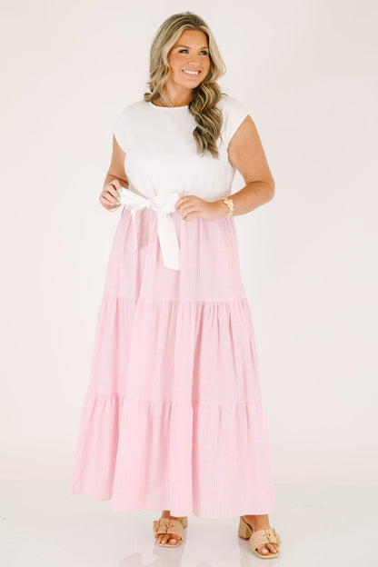 Vestido Haciéndolo a Mi Manera, Rayas Rosadas