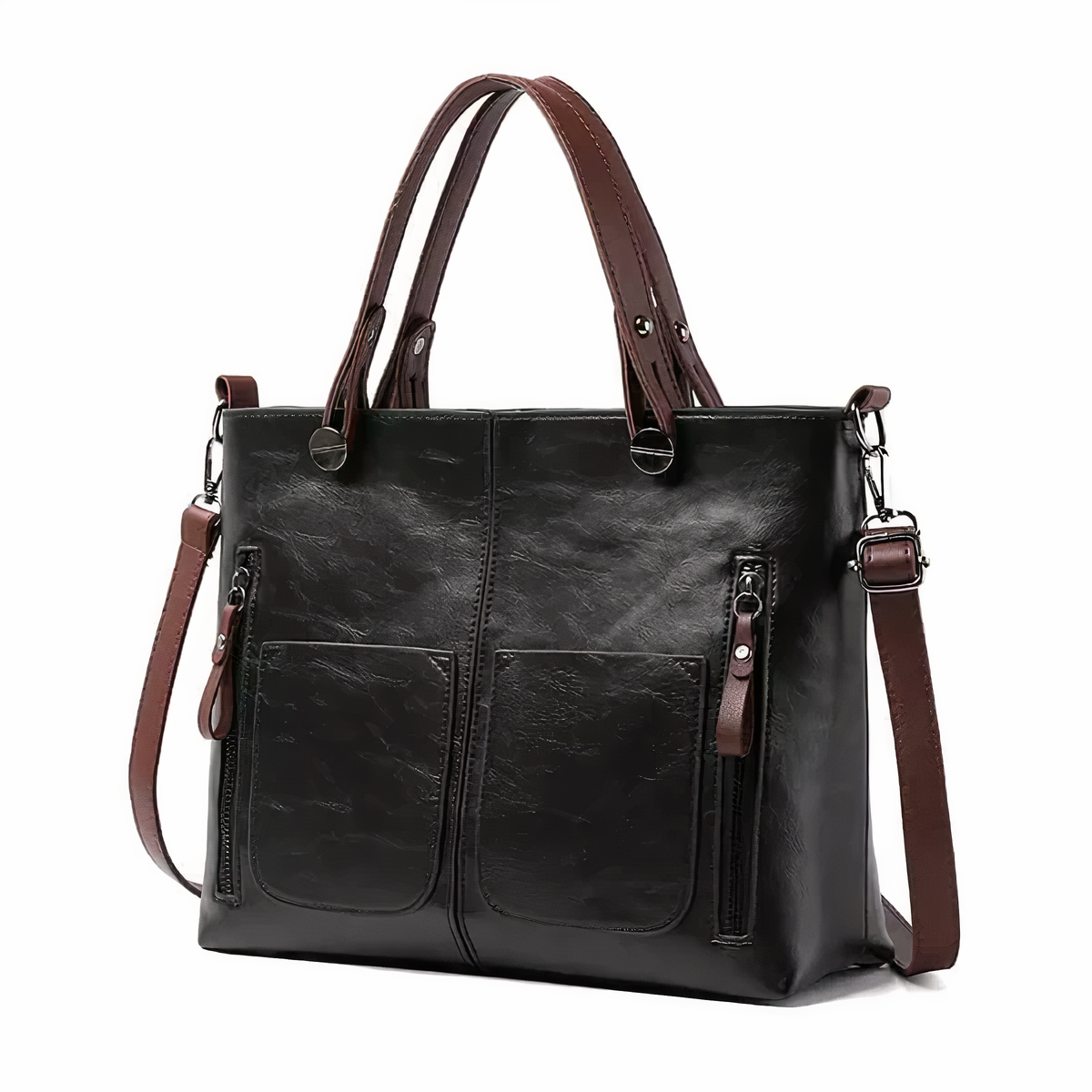 Amandine | Bolsa Tote Multi-Bolsillos Cuero Vintage