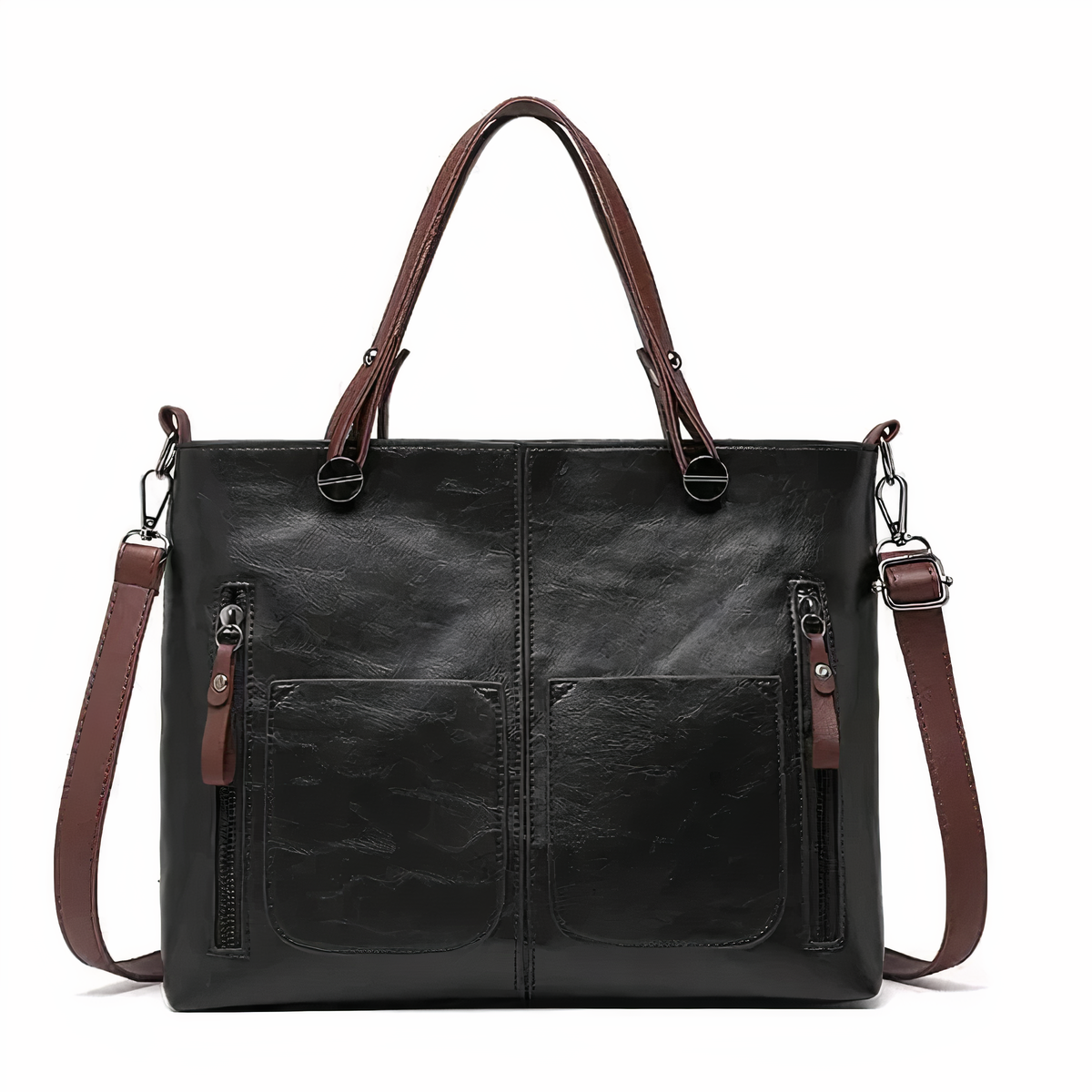 Amandine | Bolsa Tote Multi-Bolsillos Cuero Vintage