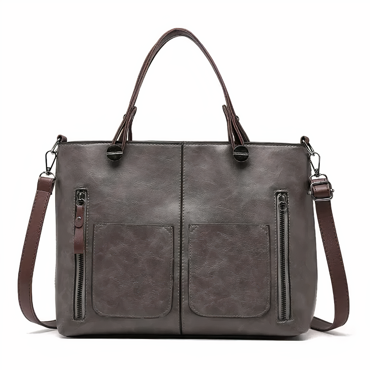 Amandine | Bolsa Tote Multi-Bolsillos Cuero Vintage