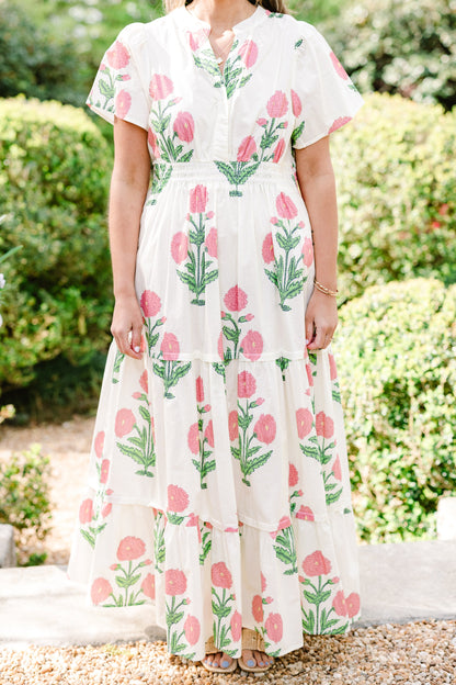 Vestido Maxi Momentos Encantadores, Crema