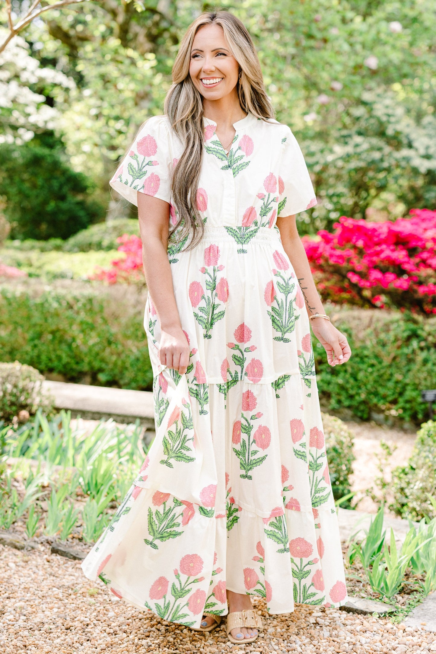 Vestido Maxi Momentos Encantadores, Crema