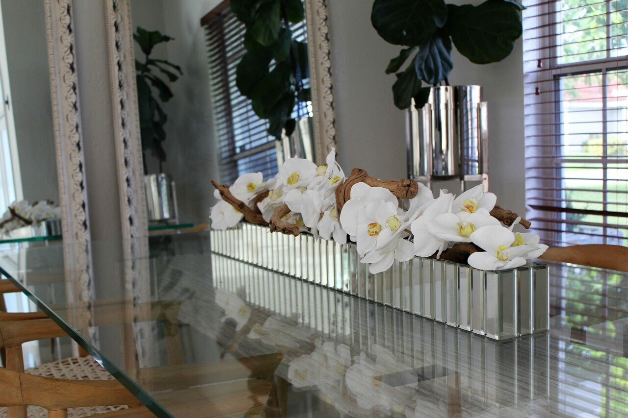 Orquídeas Phalaenopsis Blancas en Maceta Espejada Dazzle