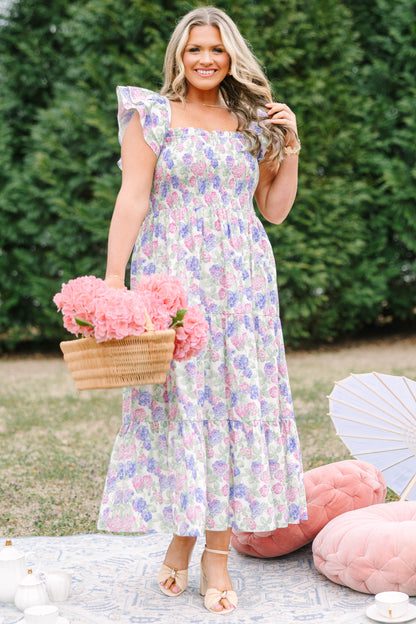 El Vestido Maxi Canción de las Flores Silvestres, Mezcla de Lila Rosa