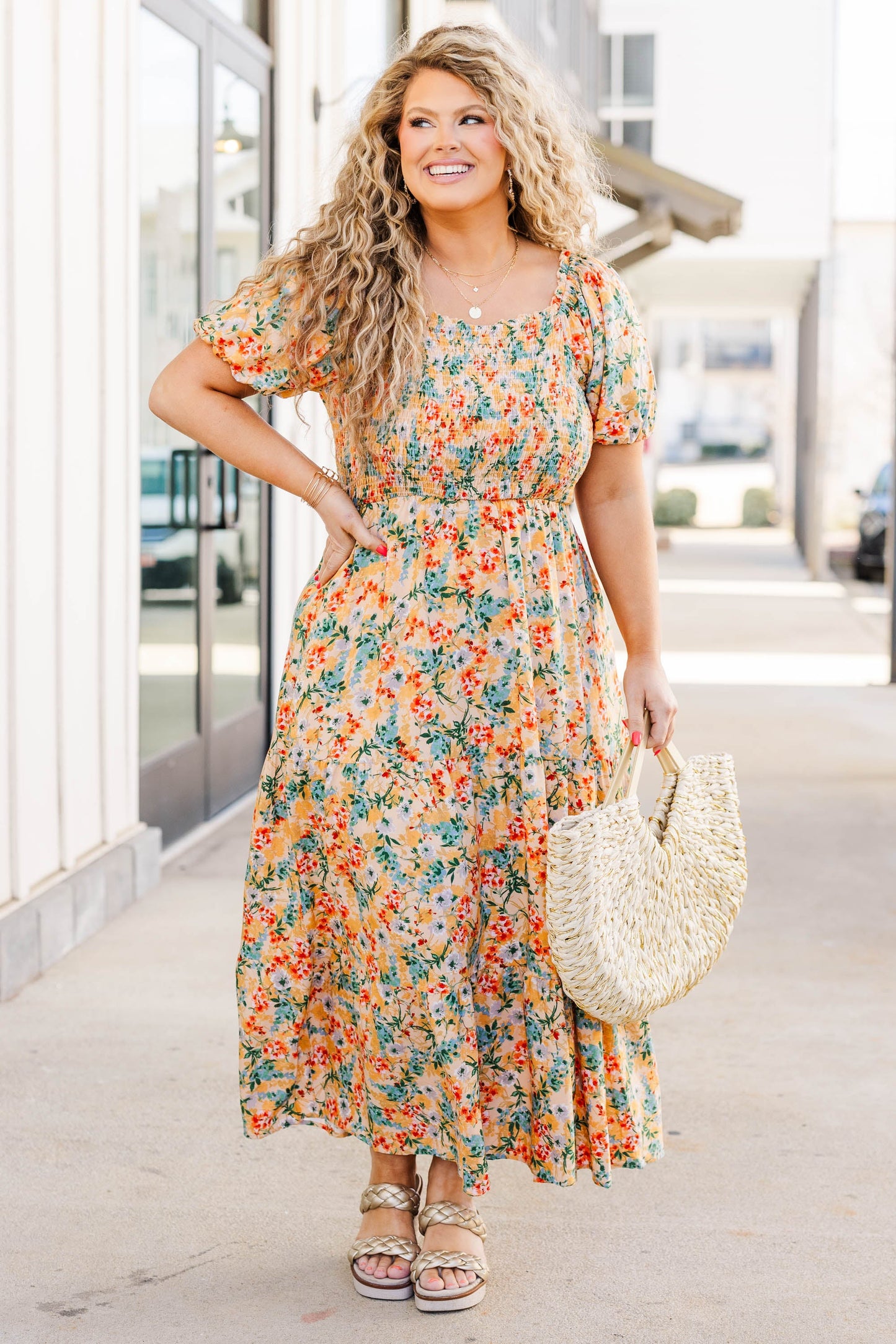 Vestido Flores Del Jardín, Durazno