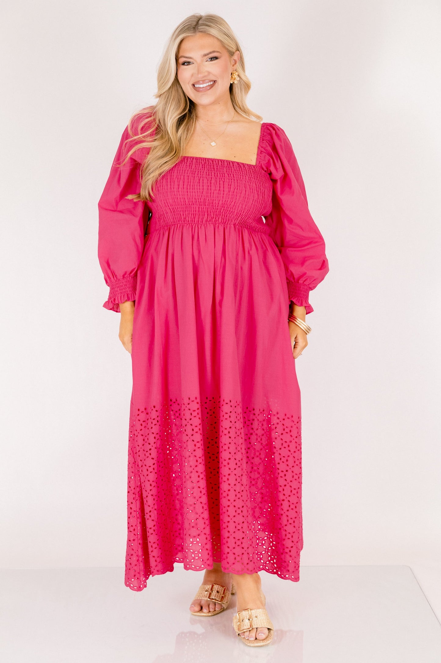 Vestido Midi Brisa Flotante, Rosa Fucsia