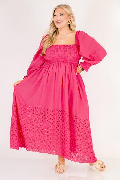 Vestido Midi Brisa Flotante, Rosa Fucsia