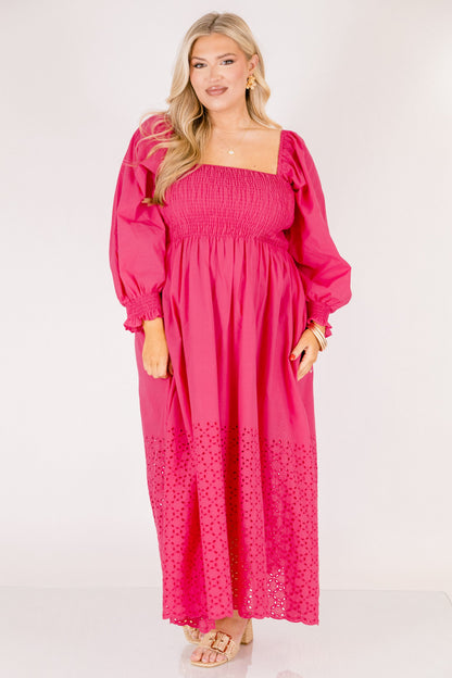 Vestido Midi Brisa Flotante, Rosa Fucsia