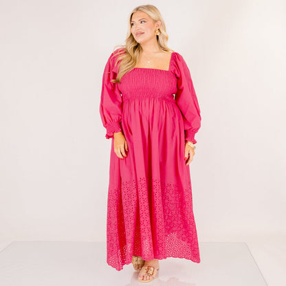 Vestido Midi Brisa Flotante, Rosa Fucsia