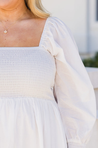 Vestido Midi Brisa Flotante, Blanco