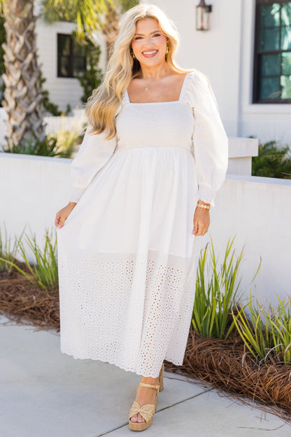 Vestido Midi Brisa Flotante, Blanco