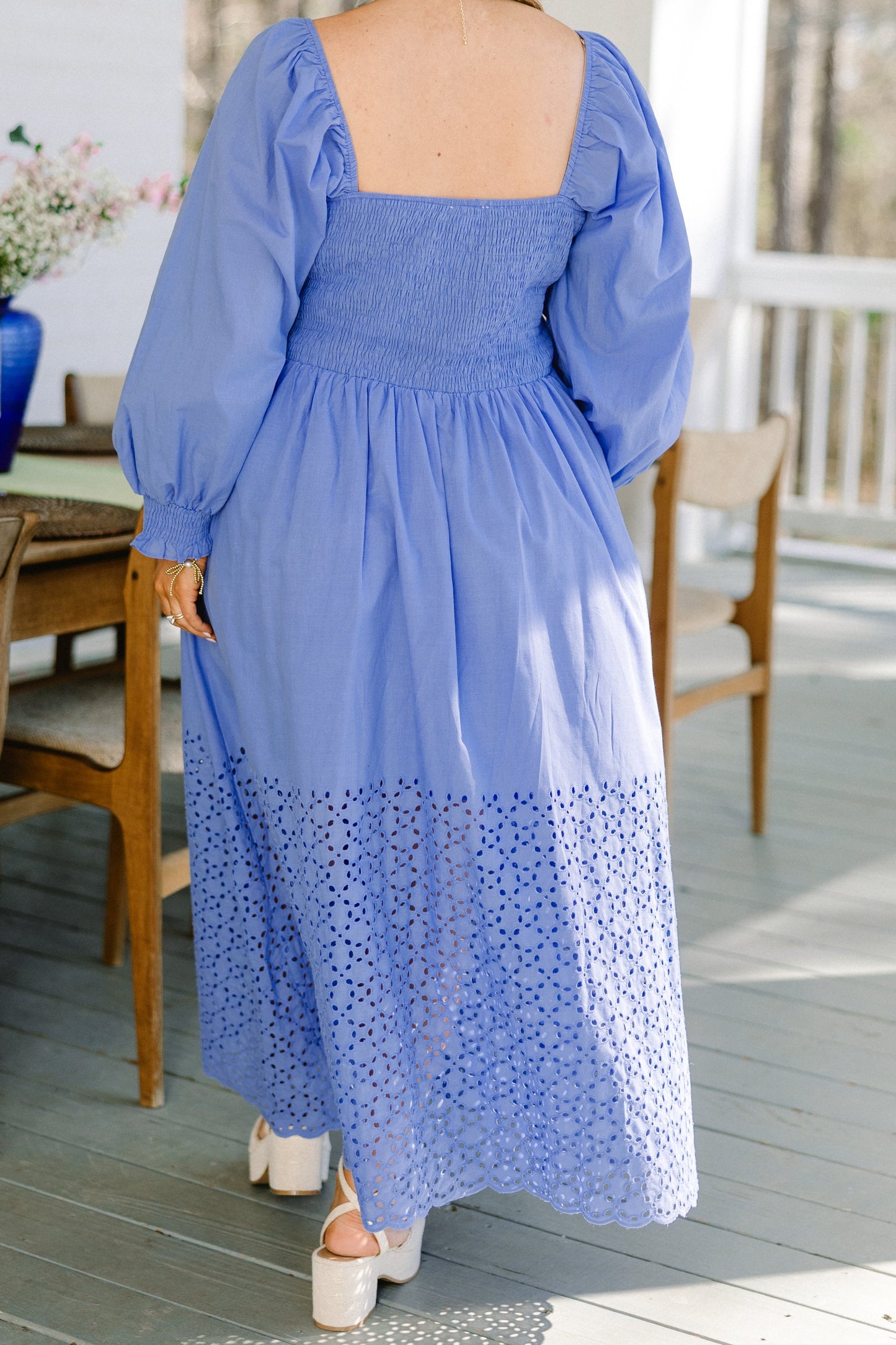 Vestido Midi Brisa Flotante, Azul