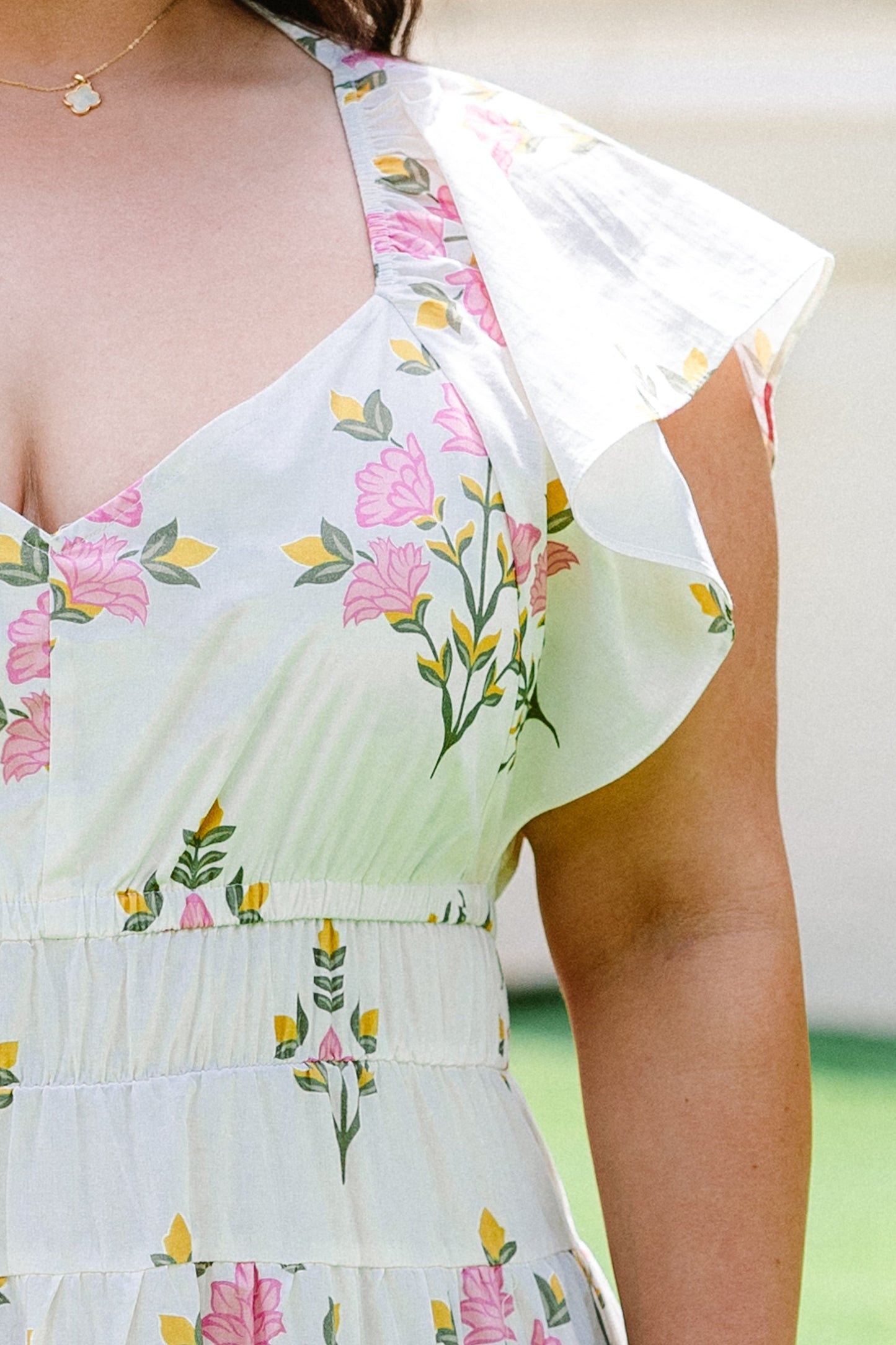 Vestido Juguetón en el Campo, Crema
