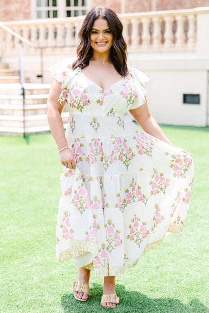 Vestido Juguetón en el Campo, Crema