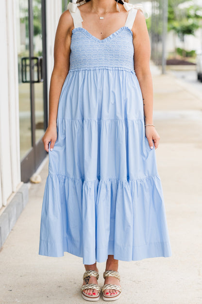 Vestido Jardín de Medianoche, Azul Hielo