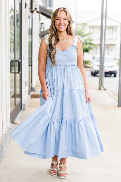 Vestido Jardín de Medianoche, Azul Hielo