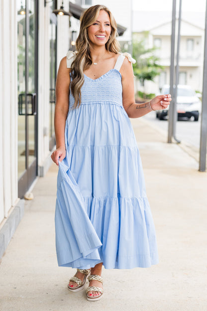 Vestido Jardín de Medianoche, Azul Hielo