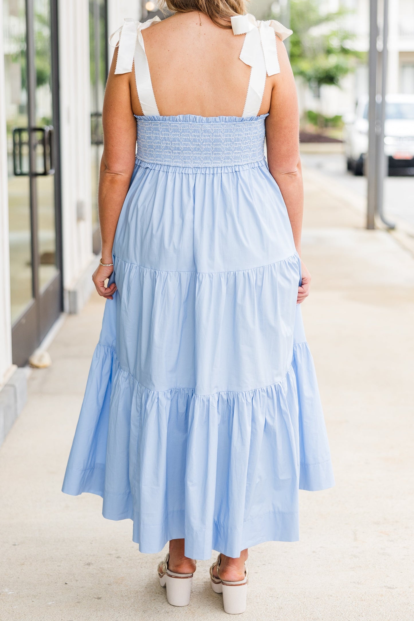 Vestido Jardín de Medianoche, Azul Hielo
