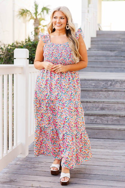 Vestido Midi Gerbera, Rosa