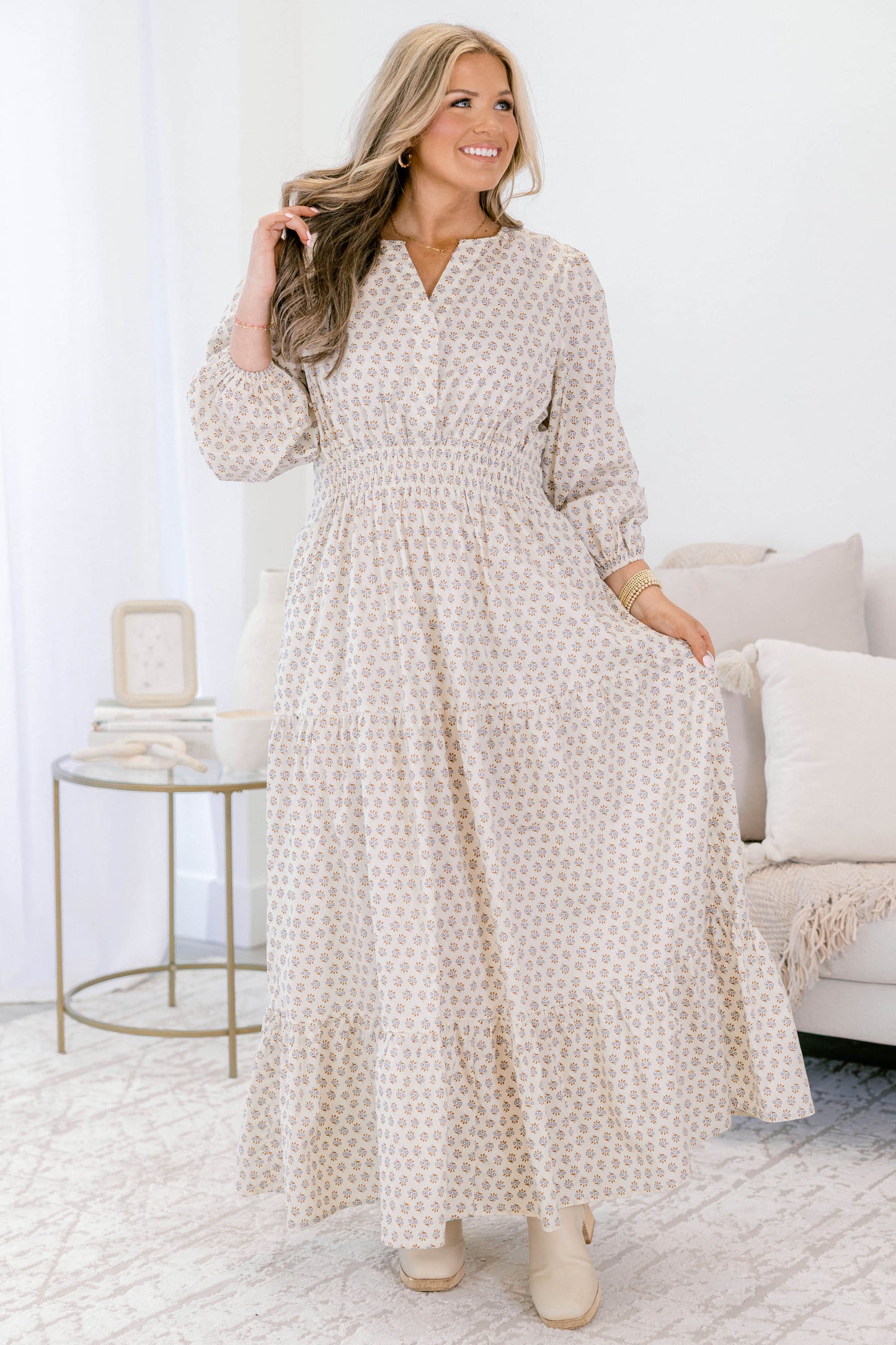 Vestido Maxi Gift Of Grace, Crema