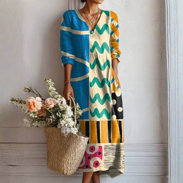 Ysée | Vestido Impreso Gráfico Bohemio