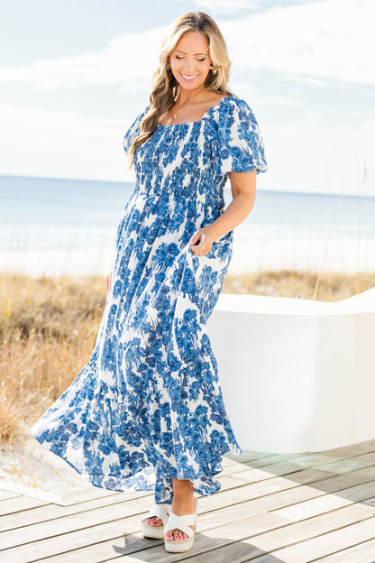 Vestido Maxi Heavy On My Heart, Azul