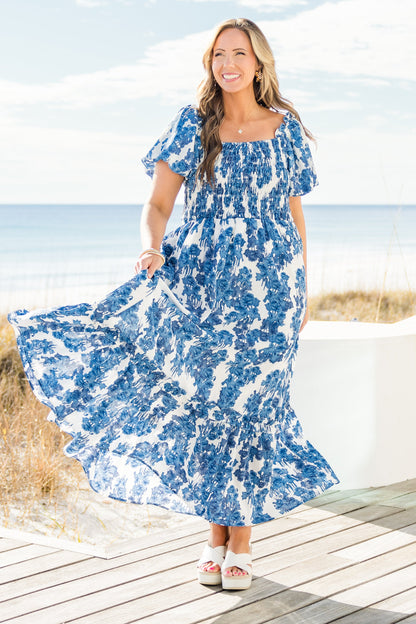 Vestido Maxi Heavy On My Heart, Azul
