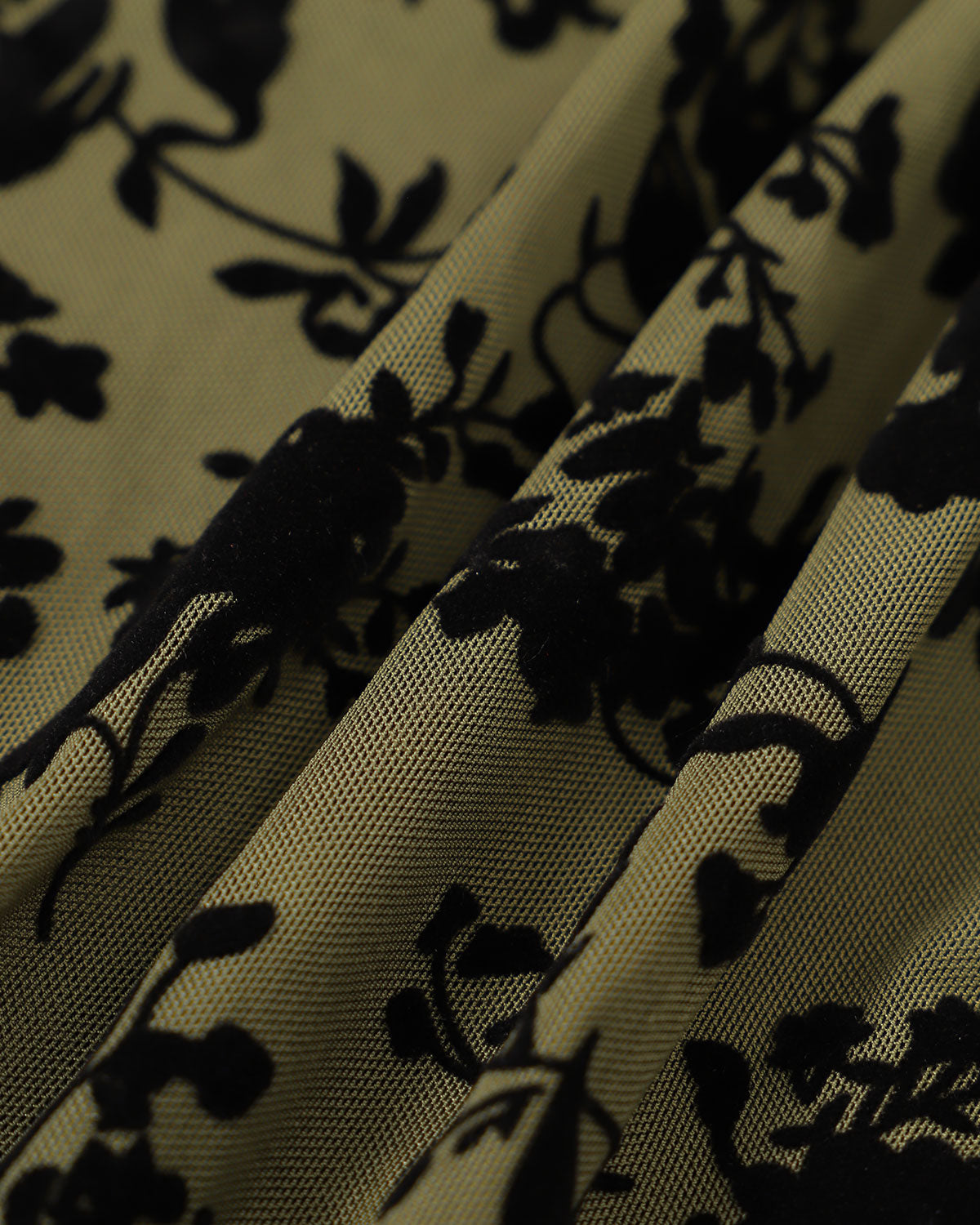 El Vestido Midi A-Line de Quemado Floral Verde