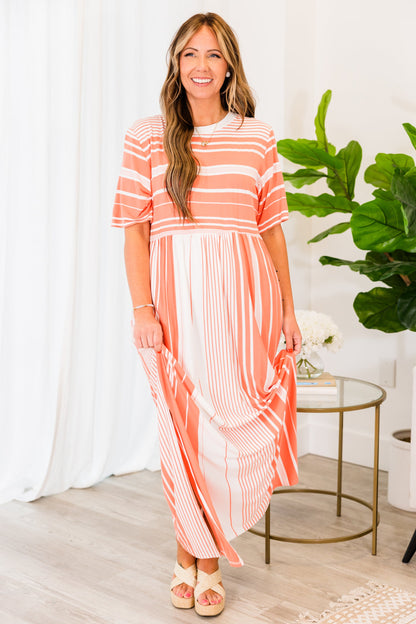 Soy La Única Vestido, Coral-Blanco
