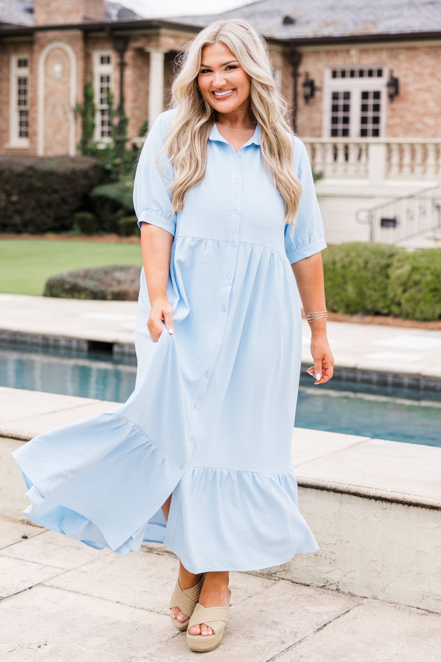 En Tu Lugar Feliz Vestido, Azul