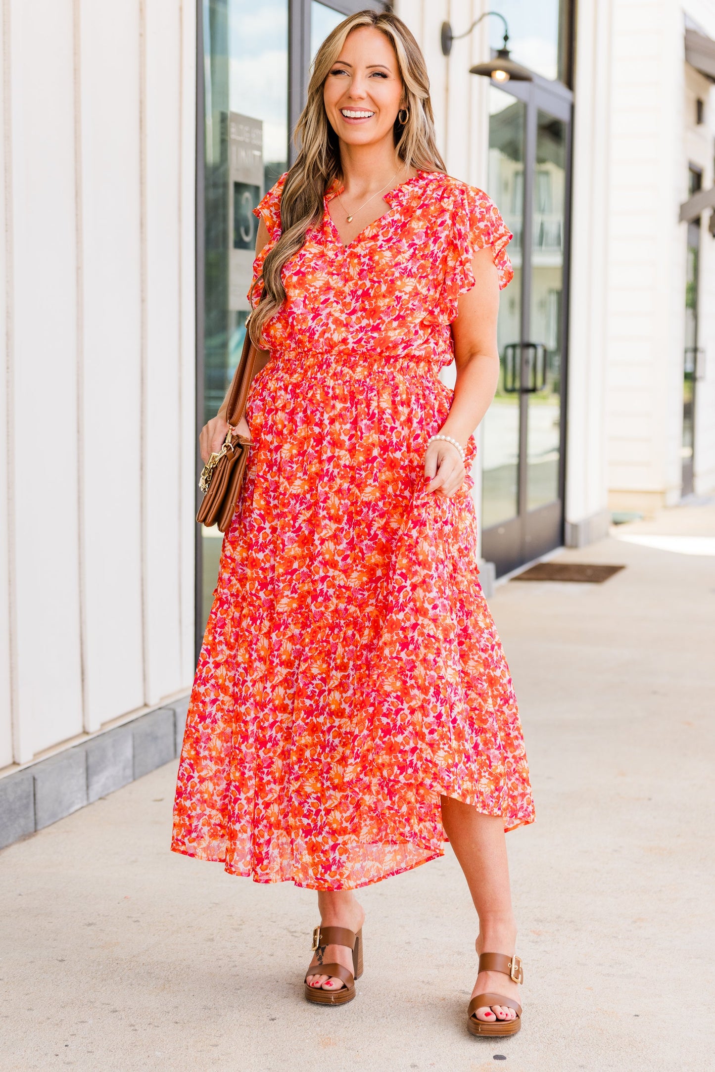 Vestido "Keep 'Em Guessing", Mandarina