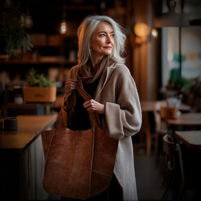 Élise | Bolsa Tote Oversize de Cuero Suave