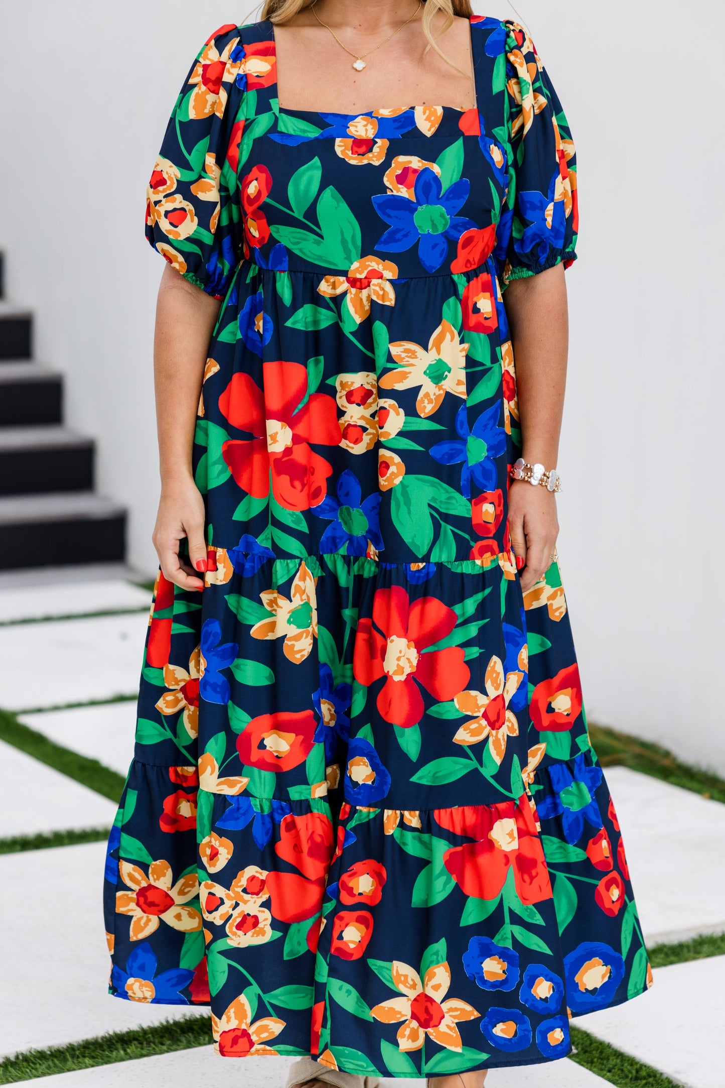 Vestido Let's Get Away, Floral Marino