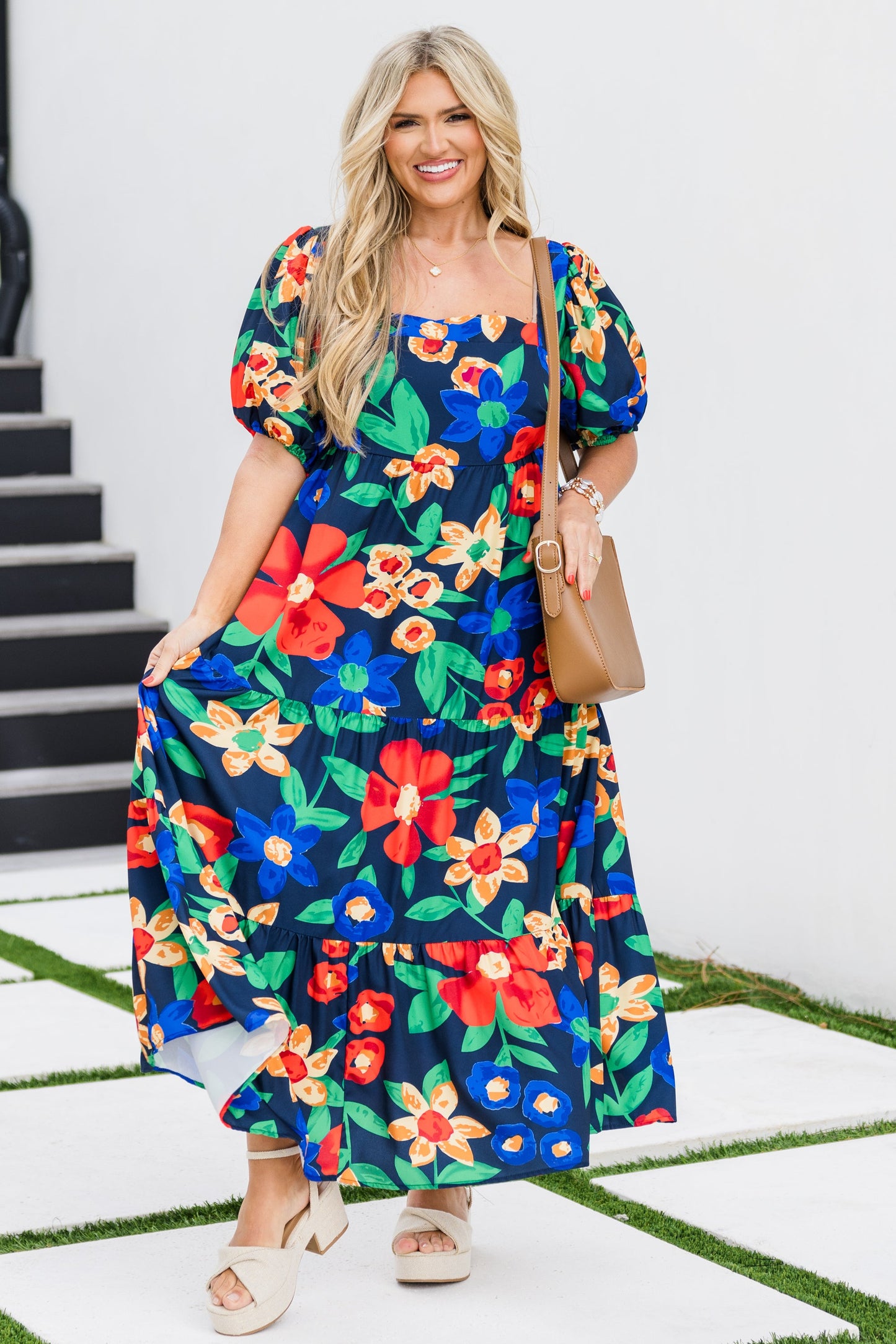 Vestido Let's Get Away, Floral Marino