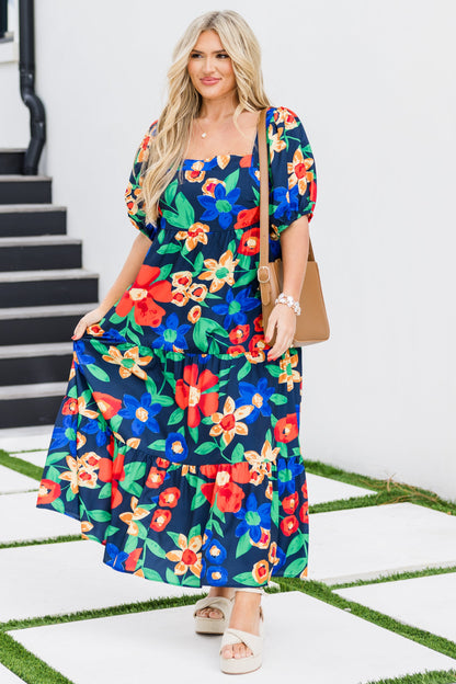Vestido Let's Get Away, Floral Marino