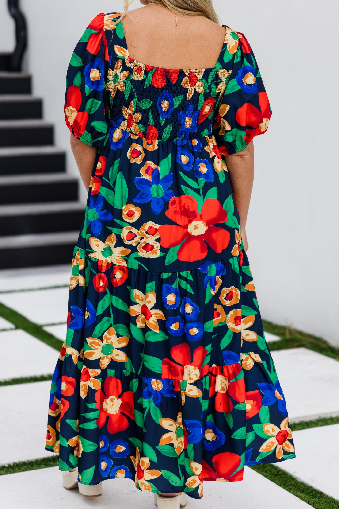 Vestido Let's Get Away, Floral Marino